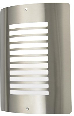 LITECRAFT Sigma Outdoor Wall Light, Stainless Steel | Slatted Design, IP44 Rated