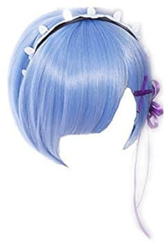 COSPLAZA Perücken Cosplay Wig Re:Zero kara Hajimeru Isekai Seikatsu Rem kurz Blau Anime Haar