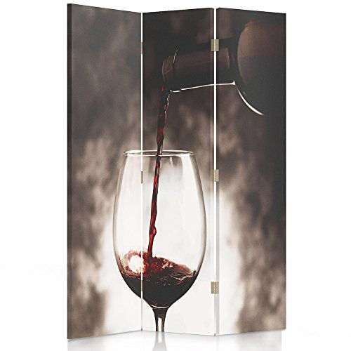 Paravent Verre Cloison de séparation 2 Faces 3 pans Noir 110x180 cm
