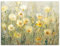 ARTLAND Wanddeko Leinwand Bilder Wandbild 60 x 45 cm Botanik Blumenwiese Malerei Gelb Sommer in voller Blüte I T1AU