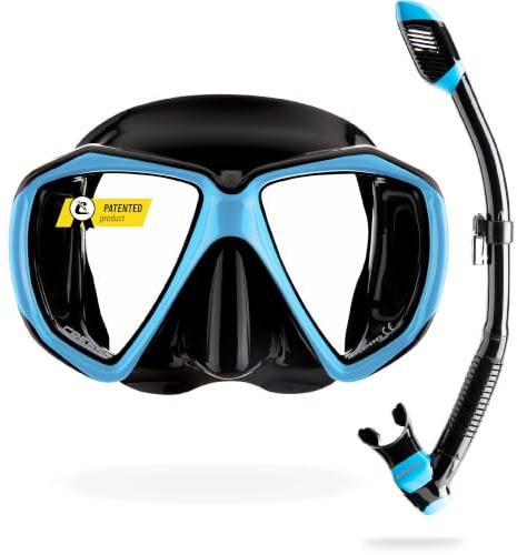 CRESSI Set Ranger & Dry - Hochwertiges Schnorchelset für Erwachsene, Maske und Schnorchel im praktischen Etui