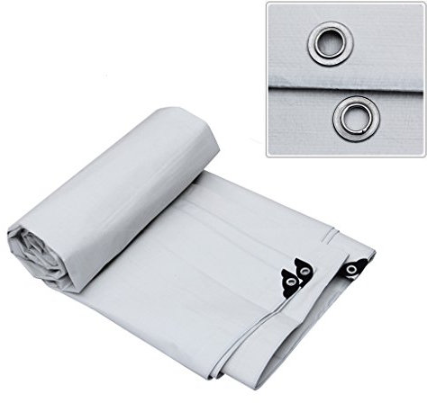 Poly Tarps Heavy Duty wasserdicht, langlebig Tarp mit Ösen, Mehrzweck-Outdoor-Plane Cover für Boot, LKW, Camping, Zelt, Regenschutz, 12 Mil dick (Farbe : Weiß, größe : 4 x 5m)