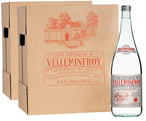 Velleminfroy Eau Minérale Naturelle Pétillante Bouteille En Verre Vintage 2 Cartons 6 x 1 L