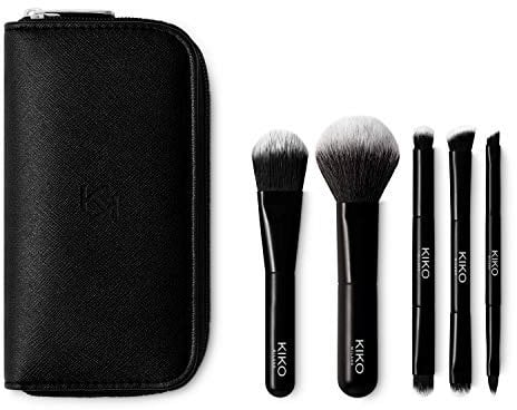 KIKO Milano Travel Brush Set, Reise-Pochette Mit 5 Professionellen Pinseln