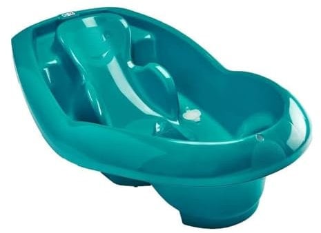 THERMOBABY - Baignoire LAGON - Bain de bébé - Légère - Compacte - De la naissance à 12 mois - Emeraude - Fabriqué en France