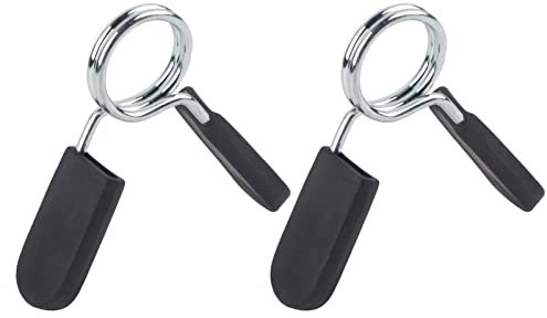 2PCS Spring Collar Clips, 25mm/1 Inch Weight Bar Spring Clips Olympic Barbell Clamps, Quick Release Barbell Dumbbell Clamp Clips Weight Bar Locks Weightlifting Training Exercise Gym Equipment