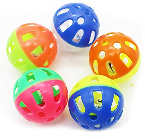 Eighty 10 Stück Kunststoff Rasselball mit Glocke für Haustiere 3 cm Haustier Glocke Ball Glocke Spielzeug für Katzen Hunde Attraktive Glocke Klang Fangen Haustier Aufmerksamkeit
