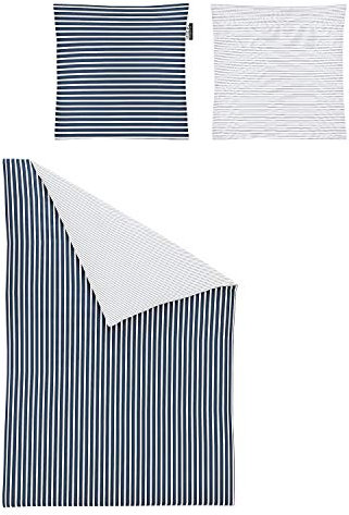 Irisette Essential Mako-Satin Bettwäsche Nora blau, 1 Bettbezug 135 x 200 cm + 1 Kissenbezug 80 x 80 cm