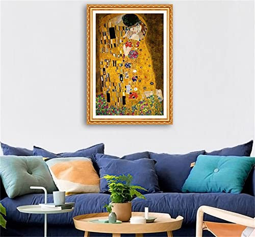5D Diamond Painting Klimt der Kuss,Diamant Painting Bilder für Erwachsene Kinder,DIY Diamanten Malen nach Zahlen Kit,Diamant Painting Full Set Kristall Kunsthandwerk für Haus Wand Dekorationen 40x60cm
