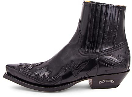 Sendra Boots - 4660 Stivali da cowboy da donna e da uomo con tacco e puntale - Stile Camper Boot nero - Stivali alla moda -
