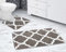 La Maison Bathroom Rug Set 2 Piece Lattice Geometric Non Slip Bath Mat and Pedestal Mat Set Quick Dry Shower Bath Super Soft Toilet Mat Set (Grey)