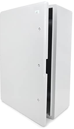 ELS Elektrotechnika Armadietto per commutazione industriale IP65, piastra di montaggio zincata, serratura con guarnizione perimetrale, custodia a parete alloggiamento vuoto in plastica ABS 50x70x26 cm