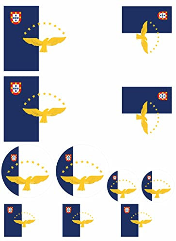 Daged Azoren Flaggen Fahne Set 11 Stück Aufkleber selbstklebend Sticker - FS