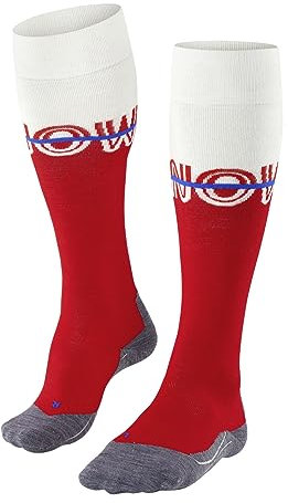 FALKE Damen Skisocken SK4 Advanced W Kh Wolle Funktionsmaterial warm dünn 1 Paar, Rot Lipstick 8000 Snow-O, 35-36
