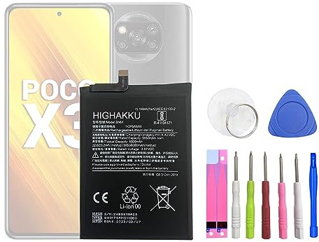 HIGHAKKU Ersatzakku Batterie BN61 kompatibel mit Poco X3 (Not Fit for Poco X3 NFC & Poco X3 Pro) with Tools