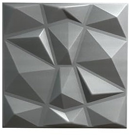 Nord Plus - Pannelli da parete in polistirolo 3D pannelli per soffitto decori rivestimento pareti pannelli Diamante grigio chiaro spessore 3 mm - (72 pezzi/18 m2)