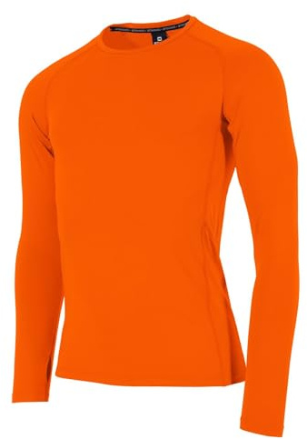 Stanno Thermoshirt Long Sleeve - Core Baselayer Langarmshirt - Kompressionsshirt - Enge Passform - Shirt mit Langen Ärmeln - Belüftend - Orange - Größe L
