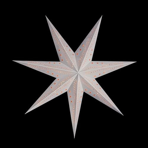 Sterntaler Dekostern | Weihnachtsstern Papier | Samt | Faltstern | Grau | 75cm | Innen | Glühbirne | Netzstecker