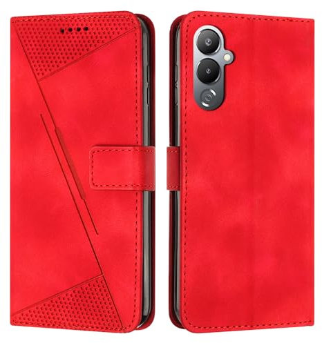 FERLAN Funda Compatible con Tecno Pova 4 Pro,Funda Movil Carcasa PU Cuero con Ranura para Tarjeta,Cierre magnético e Soporte Función,Rojo