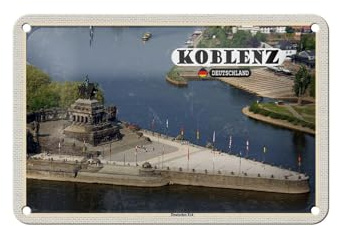 Femer Blechschild Städte Koblenz Deutsches Eck Kurztrip 18x12cm Schild