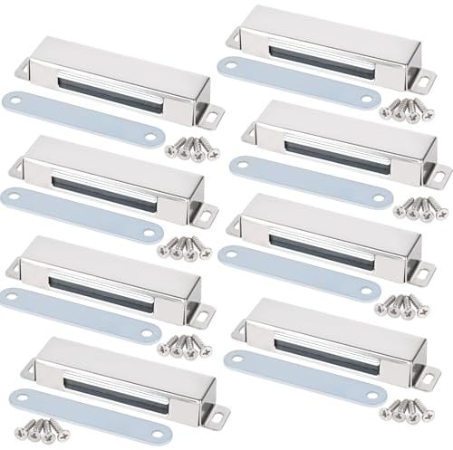 MIN CI 8 Stück Magnetschnäpper Türmagnet, Magnetverschluss Schrank 45kg Balkontür Schnäpper Magnetischer Türverschluss Tür Magnet Türschließer Magnete für Lamellentür Drucktüröffner Schranktür