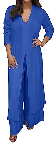 Generisch Casual Zwei Stücke mit m Top Passender HoseDamen-Shorts- mit V-Schnitt floraler Spitze – Tauchen Sie mit unserem Spitzenanzug in böhmische Eleganz EIN fangen Sie eine freigeisti (Blue, M)