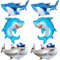 Hai Folienballon Kindergeburtstag, 6 Stück Shark Balloon Helium Ballons Blau Geburtstag Deko Niedlich Hai Folienballons Kinder für Meerestier-Themenparty, Geschenkparty, Fotografiezubehör