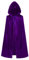 Clundoo Kids Mantello in Velluto con Cappuccio, 100cm Mantello per Costume di Halloween, per Strega Strega diabolica Mago Halloween Natale Vestire in Maschera (Viola)