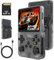 Bewinner 3,5-Zoll Retro Handheld Spielekonsole R36s, Videospielkonsole mit Dual Stylem Linux/Garlic Unterstützung, Retro Konsole mit Dual 3D Joysticks (Transparent Schwarz) (64G)