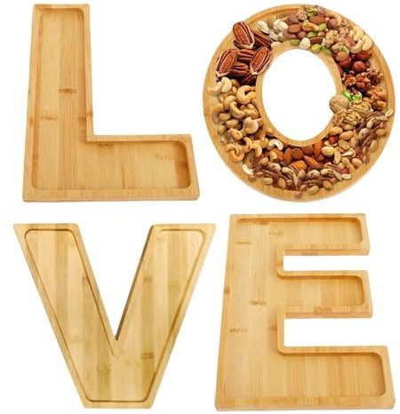 Fillable Letters Platter, Letter Food Trays, Decorative Food Trays, Love Letter Serving Boards Charcuterie Letter Trays Themed Food Presentation Ncharcuterie Letter Trays for Food