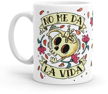 Puterful - Taza PTFL - No me da la vida - Taza original para café - Resistente al microondas y lavavajillas