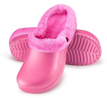 ESTRO Sabot Uomo Gomma Invernali - Zoccoli Gomma con Pelo Ciabatte Giardino Donna Zoccoli Uomo Ciabatte da Giardino A12 (37, Rosa)