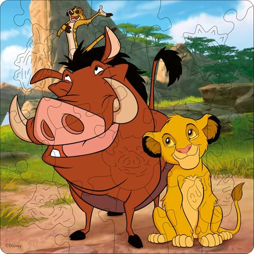 Ravensburger The Lion King Simba’s Kingdom 44-Piece Wooden Jigsaw Puzzle Durable Kids Puzzle Featuring Simba & Friends Includes Stand-Up Playing Figures | Ages 3+