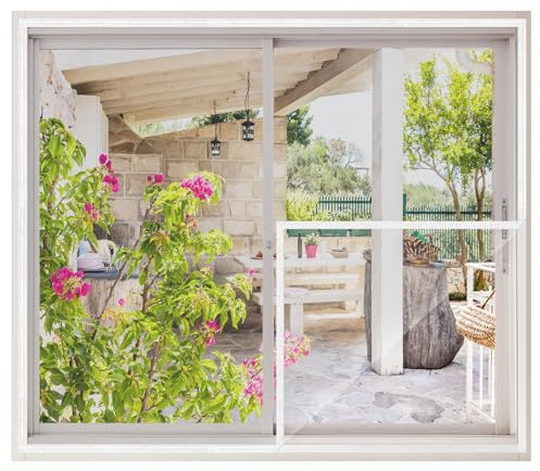 MYCARBON Mosquitera para Ventana 1pcs 100x120cm, Instalar Facilmente sin Taladrar, Malla Mosquitera para Toda Ventana, Sin Cortar, Blanco