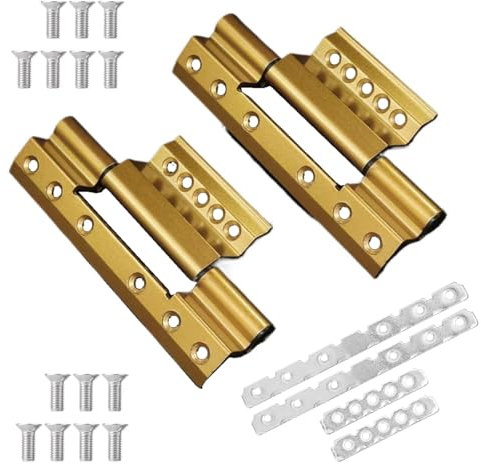 Bisagra de ventana de aleación de aluminio, 2 piezas, bisagras for ventana abatible de 150 mm, bisagras universales for marco de puerta de 60 mm.(Gold)