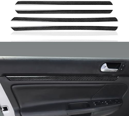 4PCS Auto Türverkleidung Panel Cover Carbon Fiber Trim Aufkleber Kompatibel mit Volkswagen Jetta V/Golf/Golf GTI/Golf Plus/Golf R32 / Variant Interieur Zubehör