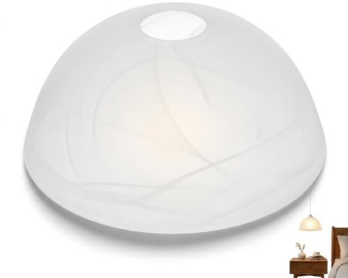 OUNONA Frosted Glass Floor Lamp Shade Replacement, Bell Dome Light Cover