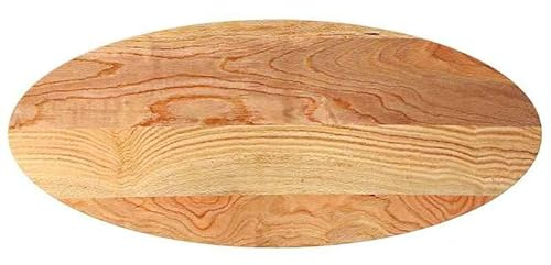 Eleganz Massive Eichenholz Tischplatte 140x60 cm oval - fein geschliffen & hell lackiert - langlebig & stabil für Küche, Esszimmer oder Büro