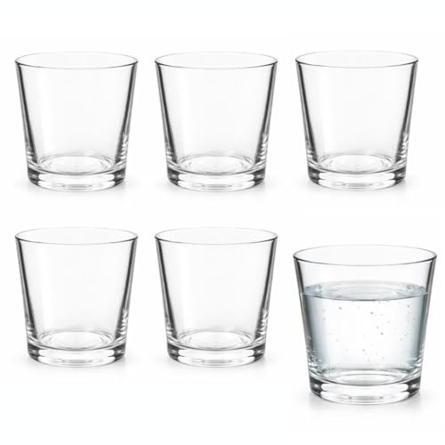 Generico Set di Bicchieri da Acqua in Vetro Trasparente 6-12 Pezzi – Bicchieri Resistenti e Lavabili – Perfetti per Acqua, Bibite e Cocktail – Design Classico (6) -104524