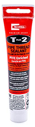 RectorSeal T Plus 2 23710 Pipe Thread Sealant, Non-Hardening, Synthetic Fibers, Contains No Other Metals, PTFE Enriched, Plumbing, 1 3/4 oz.