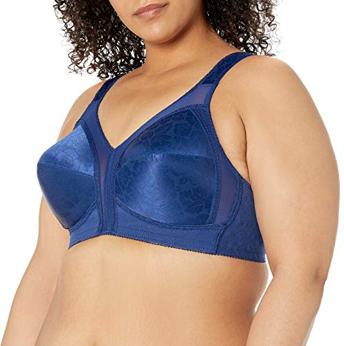 PLAYTEX Womens 18 Hour Comfort-strap Wireless Bra, Full-coverage With 4-way Trusupport, Single & 2-pack Bras, Sailor Blue, 46DD US