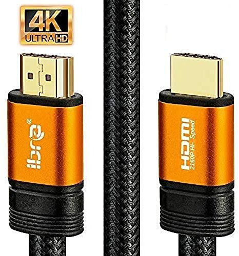 IBRA 4K HDMI Cable 1.5M HDMI Lead - Ultra High-Speed 18Gbps HDMI 2.0b Cord 4K@60Hz Support Fire TV, Ethernet, Audio Return, Video UHD 2160p, HD 1080p, 3D, Xbox PlayStation PS3 PS4 PC ORANGE