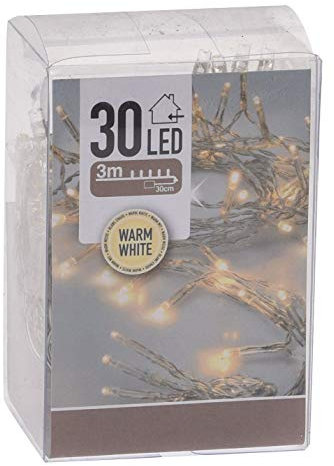 Spetebo LED Lichterkette warm weiß mit Timer - 3 m Länge mit 30 LED - Weihnachts Beleuchtung für Innen - Indoor Weihnachten Advent Winter Tisch Fenster Deko Batterie betrieben