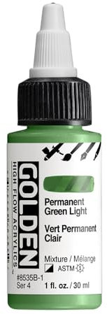 Golden High Flow Acrylic 30ml (1oz) Bottles Permanent Green Light