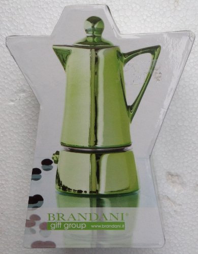 CAFFETTIERA MINI VERDE ALLUMINIO/PORCELLANA 1TZ.