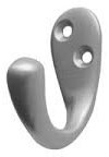 Victorian Single Robe Hook Satin Chrome Pack of 2