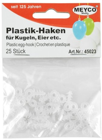 Plastik Haken für Kunststoff-Ostereier, 25 Stk. - Aufhänger für Plastikeier