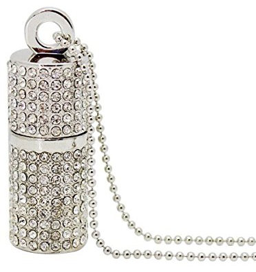 Ciway Luxe de bijoux en forme de rouge à lèvres USB Flash Drive USB 2.0 pouce Pen Drive avec collier 64 Go argenté