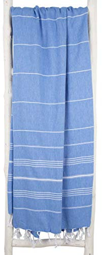 ZusenZomer Hamamtuch XXL Groß 160x215 Sultan Pestemal -Hammam Tuch Saunatuch Strandlaken - 100% Hochwertige Baumwolle - Oeko-TEX® - Fair Trade (Marine Blau)