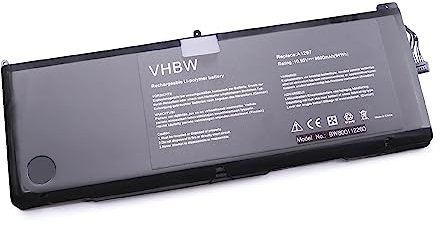 vhbw 1x Batterie Compatible avec Apple Macbook Pro 17 MC226ZP/A, 17 MC226TA/A Ordinateur Portable (8600mAh, 10,95V, Li-polymère)